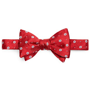 Flower and Dot Bow Tie - Red